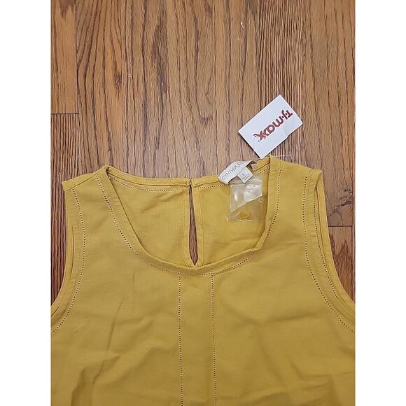 Cynthia Rowley Linen Blend Size Large Mustard Sleeveless Dress - Picture 3 of 8